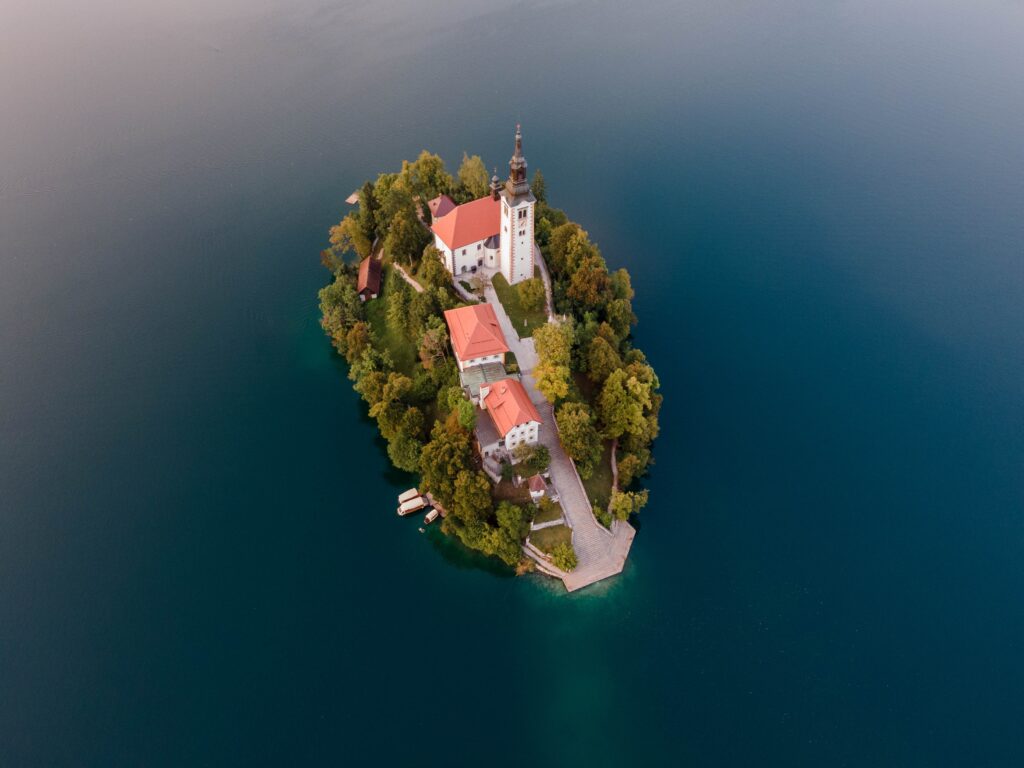 Ilha da bela Bled, na Eslovênia.