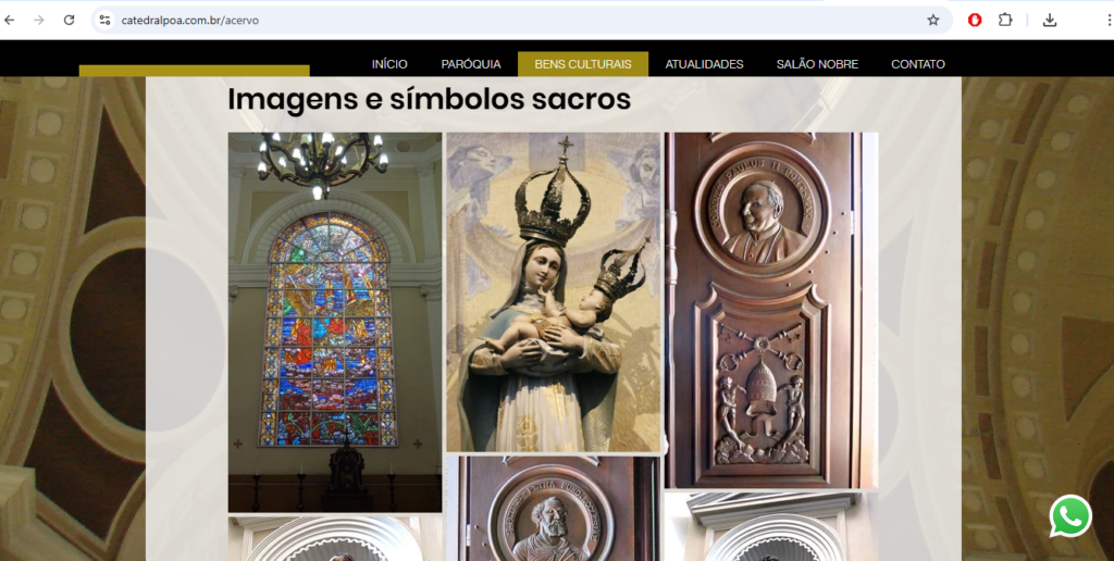 Print do site da Catedral de POA.