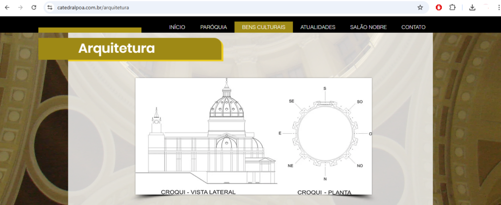 Print do site da Catedral de POA